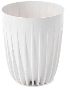 Kvetináč PRÚŽKOVANÝ ECO VII 19 cm biely