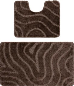 Sada kúpeľňových koberčekov SUPREME WAVES vlny, hnedá