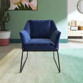 Modré zamatové kreslo Avery – Støraa