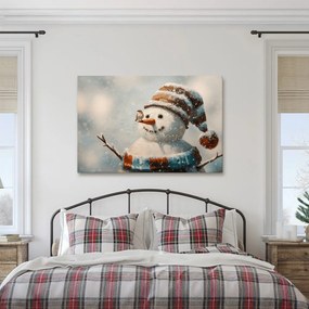 Vianočný obraz radostný snehuliak