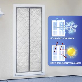 Termo záves do dverí v sivo-striebornej farbe 80x200 cm – Maximex