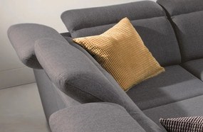 Rohová sedacia súprava Aldon, šedá tkanina, pravý roh