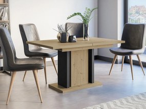 Rozkladací jedálenský stôl Giminto, Farby: artisan / čierna