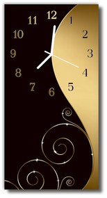 Sklenené hodiny vertikálne Umelecká grafika farebné abstrakcie 30x60 cm