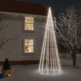 Vianočný stromček s hrotom 732 studených bielych LED 500 cm 343559