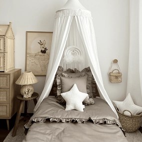 Junior obliečky s volánikmi taupe 100x135cm