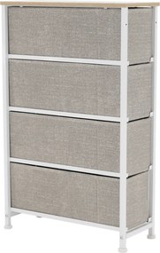 Komoda s látkovými zásuvkami OFELIA, biela