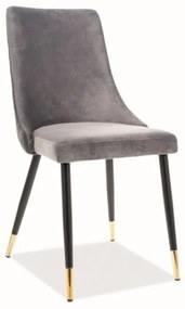 Jedálenská stolička Piano Velvet, sivá / čierna