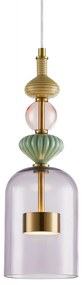 Závesné svietidlo Arte, 1x viacfarebné sklenené tienidlo, g