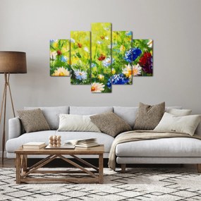 Obraz rozkvitnutej lúky, olejomaľba (150x105 cm)