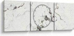 Obraz - Biely mramor (s hodinami) (90x30 cm)