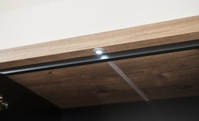 Vysoká vitrína Boston, čierna/dub ribbeck, s osvetlením, ľavá