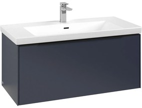 VILLEROY &amp; BOCH Subway 3.0 závesná skrinka pod umývadlo, 1 zásuvka, s LED osvetlením, 973 x 478 x 429 mm, Marine Blue, C569L1VQ