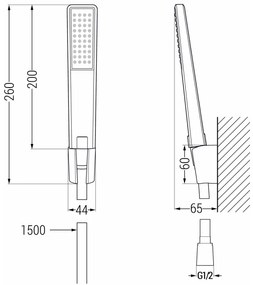 Mexen Sabre R72 vaňová batéria so sprchovým setom, chróm - 7213R72-00