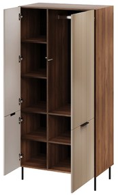 Cama Šatníková skriňa Almera 5 - béžová / orech