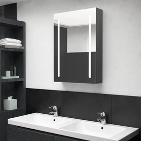 LED kúpeľňová zrkadlová skrinka sivá 50x13x70 cm