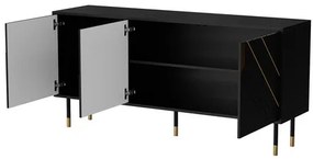 Komoda Mediana 3D (čierna + zlatá). Vlastná spoľahlivá doprava až k Vám domov. 1122530