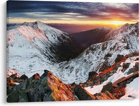 Obraz - Zimná horská panoráma (70x50 cm)