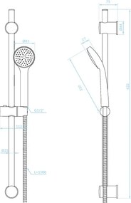 Kuchinox Meva, sprchový stĺp s ručnou sprchovou súpravou, chrómová, LAV-NKM_01A0