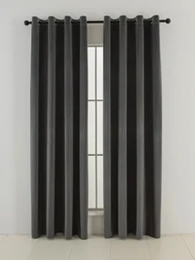 Zamatové zatemňovacie závesy Cesar tmavo sivé - 140 x 160 cm (2ks) - krúžky