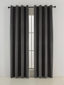 Zamatové zatemňovacie závesy Cesar tmavo sivé- 140 x 250 cm (2ks) - krúžky
