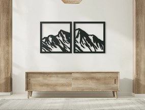 drevko 2-dielny obraz Hory Rozmer obrazu: 31,5 x 65 cm, Farba dekorácie: Čierna