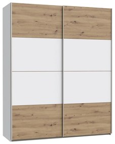Šatníková skriňa KARO 170x210 cm biela/dub artisan