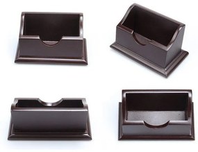 Elegantný drevený stojan na vizitky, tmavohnedý