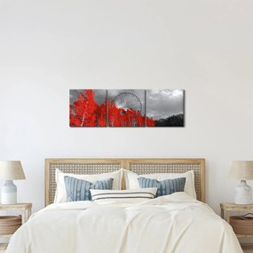 Obraz - Stromy vo farbe jesene (s hodinami) (90x30 cm)