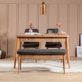 Jedálenský set Vlasta 1 (borovica antlantic + antracit) (pre 4 osoby). Akcia -19%. Vlastná spoľahlivá doprava až k Vám domov. 1072177