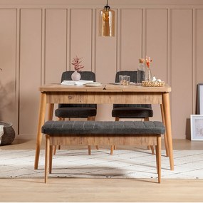 Jedálenský set Vlasta 1 (borovica atlantic + antracit) (pre 4 osoby). Akcia -19%. Vlastná spoľahlivá doprava až k Vám domov. 1072177