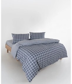 Sivé obliečky na jednolôžko z bavlny Renforcé 140x200 cm Linear Calm Geometric – Mila Home Luxury