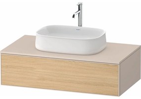 DURAVIT Zencha závesná skrinka pod umývadlo na dosku, 1 zásuvka, 1000 x 550 x 281 mm, dub prírodný/taupe super matná, ZE4811030830000