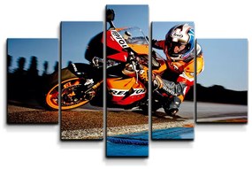 Sablio Obraz - 5-dílný Motorkár 2 - 125x90 cm
