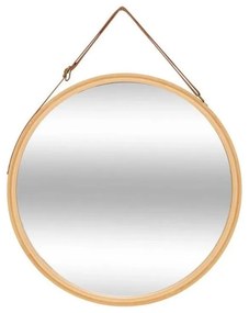 5five - Nástenné zrkadlo LOBEE, priemer 38 cm, bambus