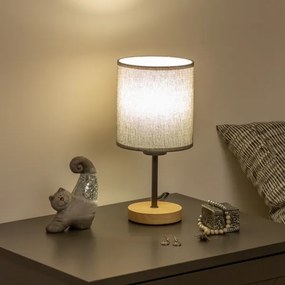 Brilagi - Stolná lampa NUBILA WOOD 1xE27/25W/230V dub/šedá