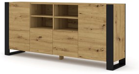 Skrinka Montana 188 (dub artisan + matná čierna). Akcia -20%. Vlastná spoľahlivá doprava až k Vám domov. 1085845