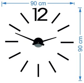 SENTOP Elegantné hodiny na stenu BOMER 2D PLEXI X0081 čierne