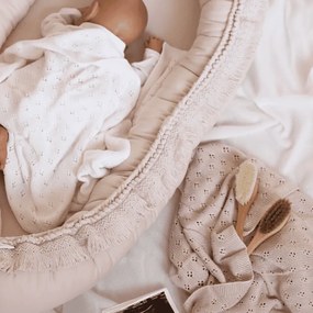 Hniezdo pre bábätko Boho púdrovo ružová