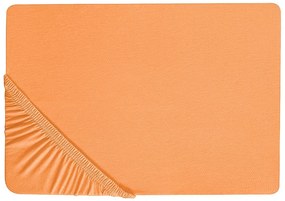 Bavlnená posteľná plachta 90 x 200 cm oranžová JANBU Beliani