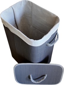 TRENDIE Bambusový kôš na prádlo 72l šedý + DARČEK