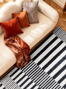 Koberec Elle Decoration Stryve Pulse čierny / biely