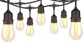 Světelný LED řetěz MODERN s 15 žárovkami teplý bílý