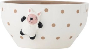 Biela/hnedá kameninová detská miska ø 14 cm Dolly – Bloomingville Mini