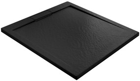 Rea Grand Black, sprchová vanička z minerálneho kameňa 100x80x3,5 cm, čierna matná, REA-K4593