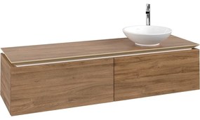 VILLEROY &amp; BOCH Legato závesná skrinka pod umývadlo na dosku (umývadlo vpravo), 2 zásuvky, 1600 x 500 x 380 mm, Oak Kansas, B59700RH