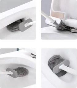 Aqualine WC silikónová štetka závesná/na postavenie, biela TF010