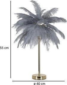 Stolná lampa Palm 55 cm sivá