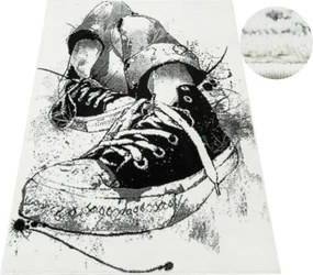 Koberec Lima 9365A biely / čierny