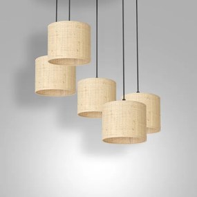 Luster na lanku RATTAN 5xE27/60W/230V ratan